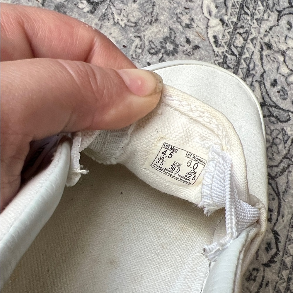 Vans White Slip-On Canvas Sneakers - Picture 4 of 4
